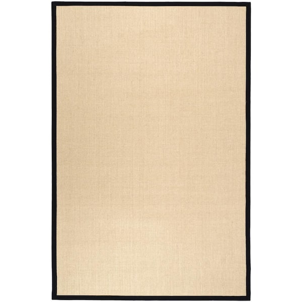 SAFAVIEH Natural Fiber Maize/Black 4 ft. x 6 ft. Border Area Rug