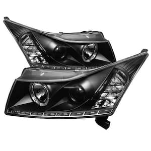 Chevy Cruze 11-14 Projector Headlights - LED Halo -DRL - Black - High H1 (Included) - Low H7 (Included)