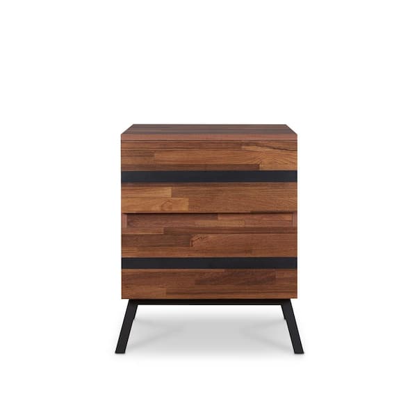 Acme Furniture Karine Walnut and Sandy Black End Table