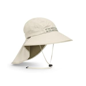 Unisex Large Cream Adventure Hat with Neck Cape