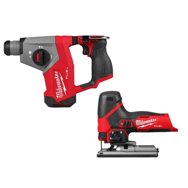 M12 FUEL 12V Lithium-Ion Brushless Cordless 5/8 in. SDS-Plus Rotary Hammer Drill, & Jig Saw