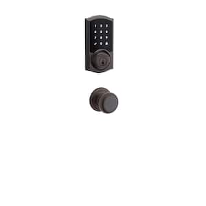 Z-Wave SmartCode Touchscreen Venetian Bronze Single Cylinder Keypad Electronic Deadbolt featuring Juno Hall/Closet Knob