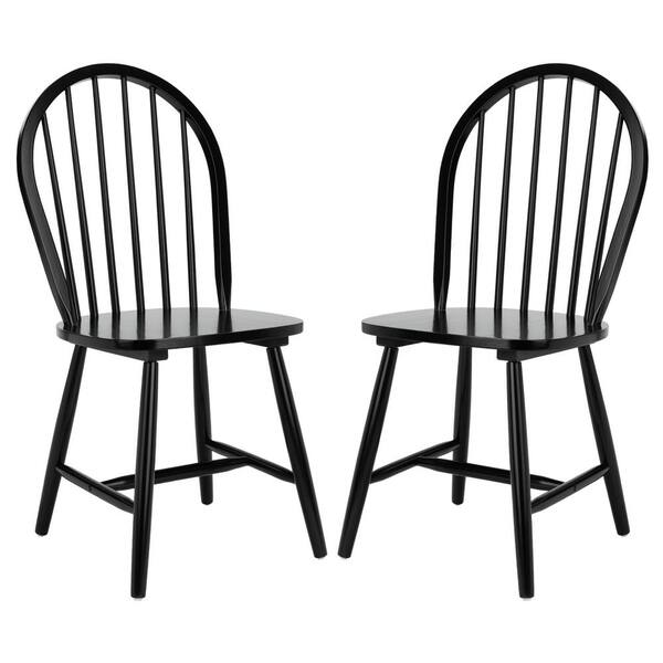 SAFAVIEH Camden Black Spindle Back Wood Dining Chair (Set of 2