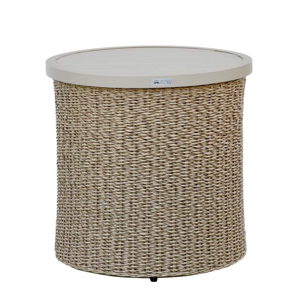Pavilion 20 in. Round Outdoor End Table in Natural Rope with Aluminum Top and Rattan Base price history on PriceWatchPro
