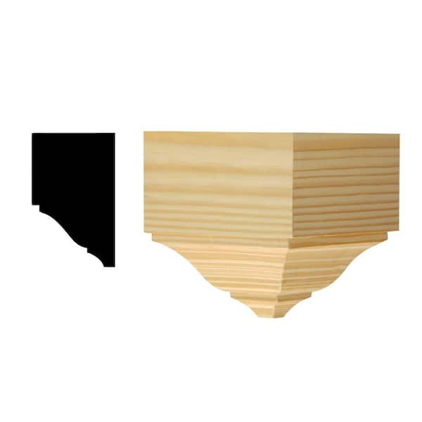 DecraMold DM OCB275 5-23/32 in. x 5-9/16 in. x 5-9/16 in. Solid Pine Miterless Outside Corner Block for Crown Moulding