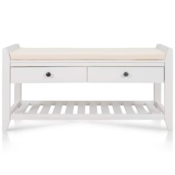 Drawers Shoe Storage Bench 4 Pairs, Shoe Storage Bench Crate And Barrel
