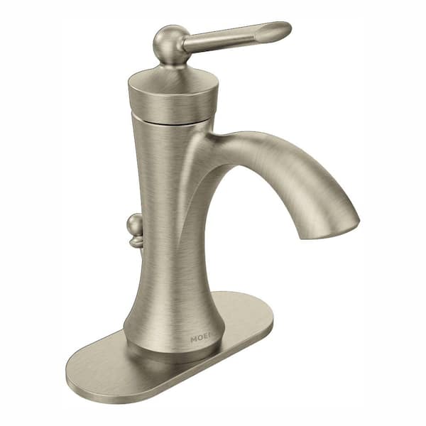 MOEN Wynford Single Hole Single-Handle High-Arc Bathroom Faucet in Brushed Nickel