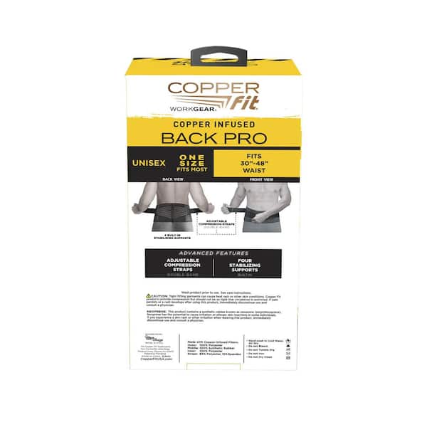 COPPER FIT Work Gear 1 Size Fits Most Back Support Pro Belt Black  CFWGBB1SZFM - The Home Depot