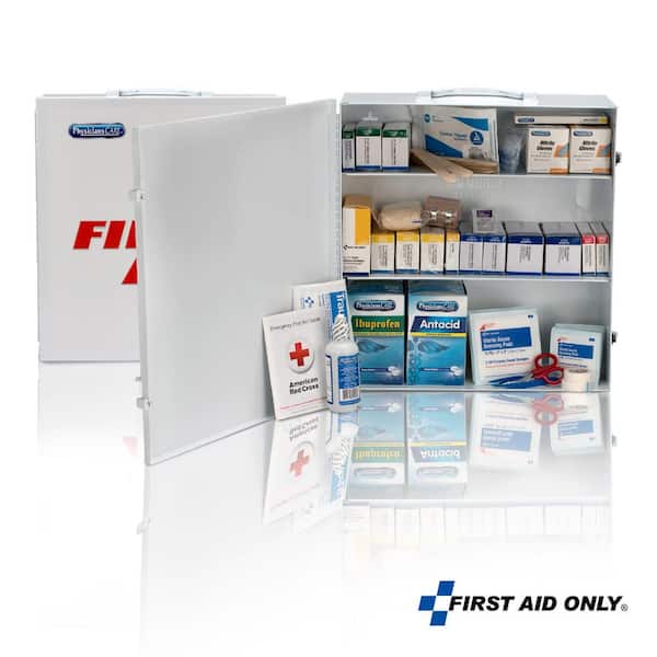 First Aid Only 3-Shelf 100-Person Metal Cabinet, OSHA, First Aid Kit (694-Piece)