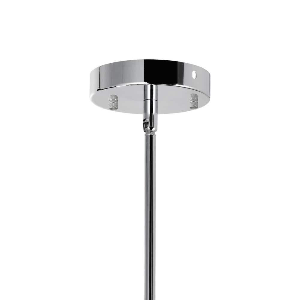 Chrome Mini Drum Shade Chandelier with Clear Glass Drops