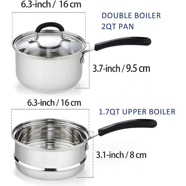  Stainless Steel Double Boiler Pot with Heat Resistant