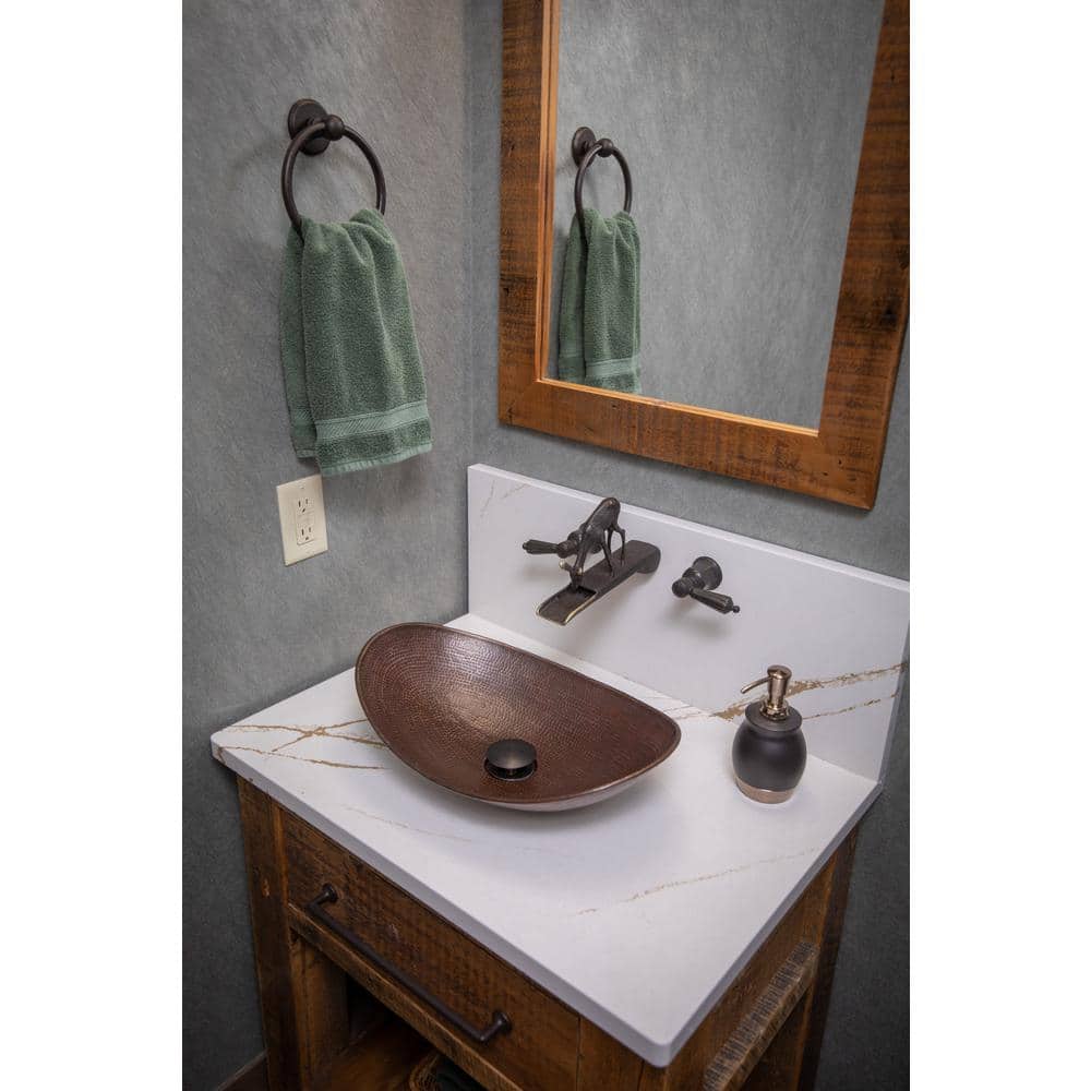 Antique Dark Copper Canoe Shaped Vessel Sink