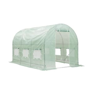 7 ft. W x 12 ft. D x 7 ft. H Outdoor Small Portable Plants Walk-in Greenhouse with Zipper Door and 6-Windows