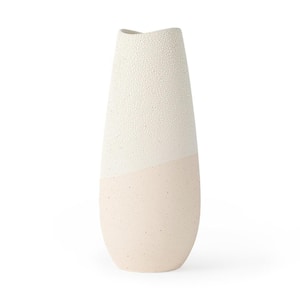 Salar 5.9 in. L x 5.9 in. W x 14.0 in. H Cream Conical Crackled Ceramic Vase