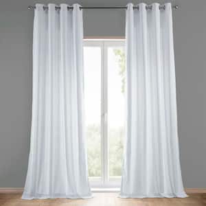 Rice White Solid Grommet Room Darkening Curtain - 50 in. W x 96 in. L