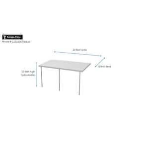 20 ft. x 8 ft. White Aluminum Frame Patio Cover, 3 Posts 10 lbs. Snow Load