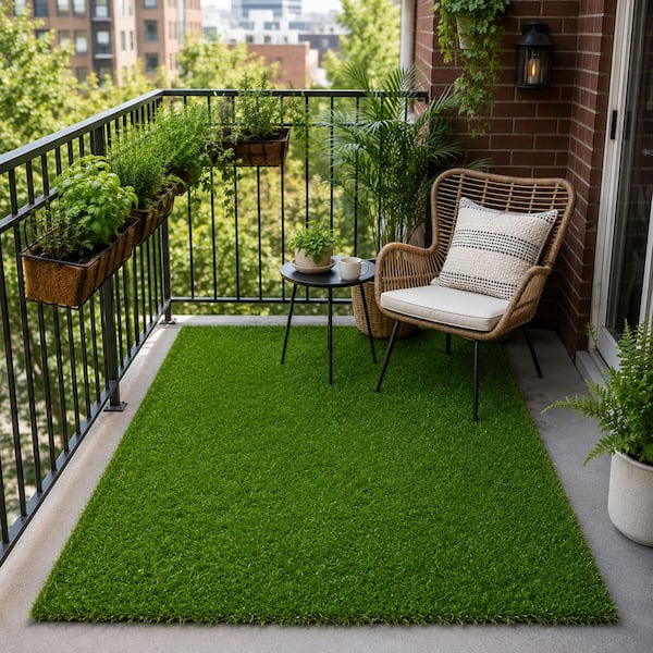 TrafficMaster Emerald Green Precut Turf 6 ft. x 8 ft. x 8 mm Green