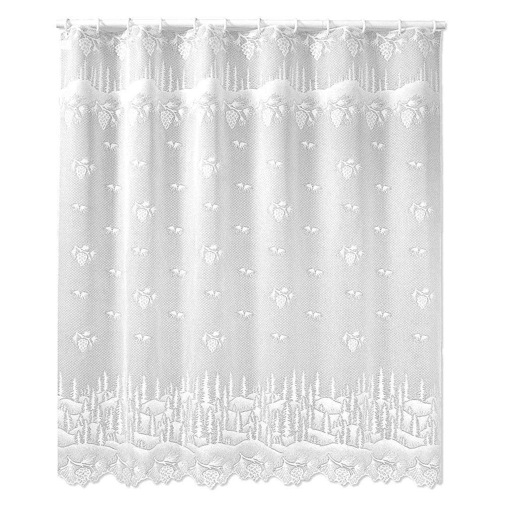 Heritage Lace Pinecone 72 In White Shower Curtain 6145w Oc The Home Depot