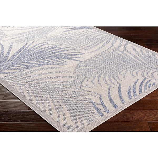 Lamar Blue 9 ft. x 12 ft. Coastal Indoor/Outdoor Area Rug