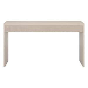 Lawrence 55 in. Alder White Rectangle MDF Top Console Table