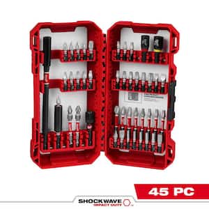 SHOCKWAVE Impact Duty Alloy Steel Screw Driver Bit Set (45-Piece)