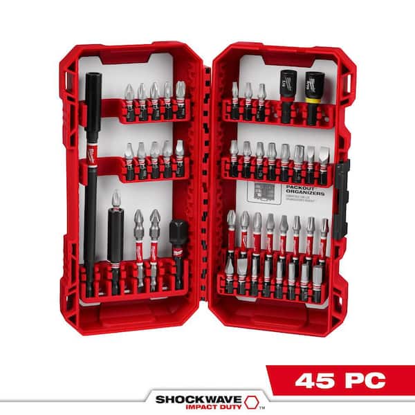 SHOCKWAVE Impact Duty Alloy Steel Screw Driver Bit Set (45-Piece)