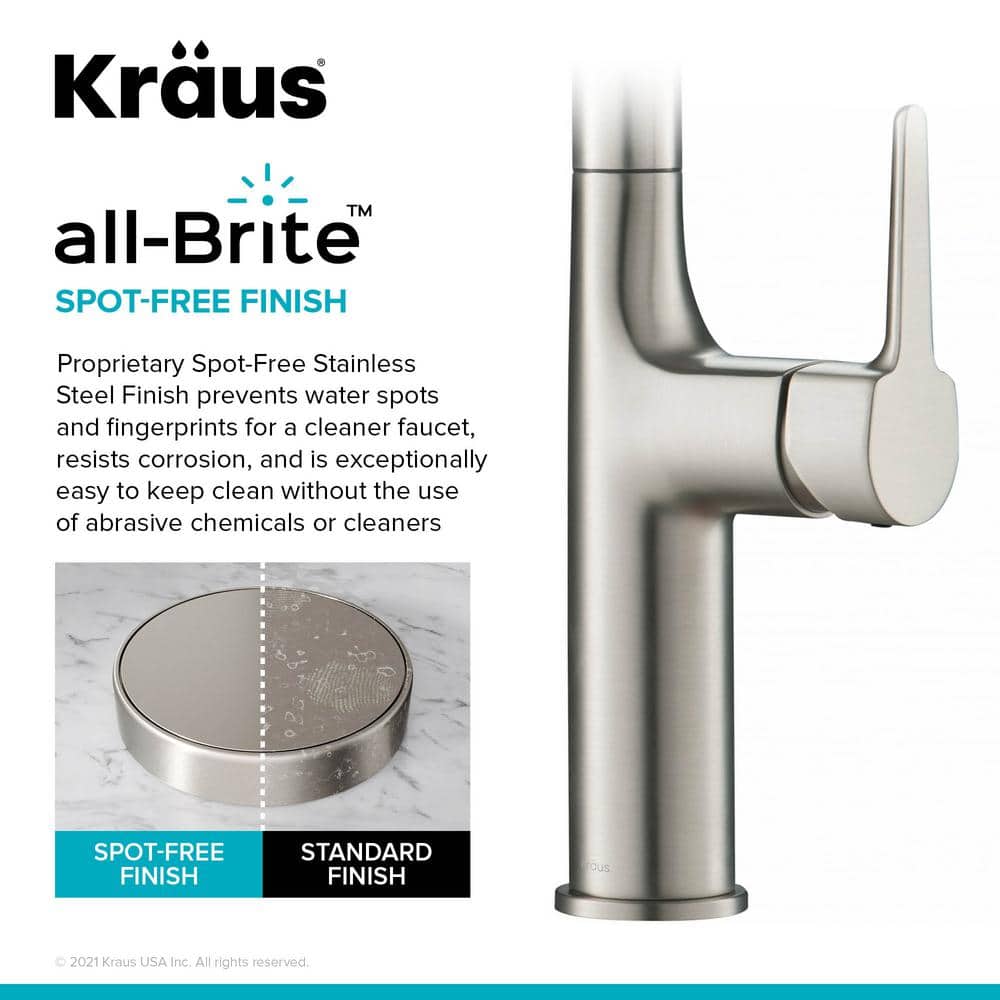 Tall Stainless Steel Pull-Down Kitchen Faucet with Spray