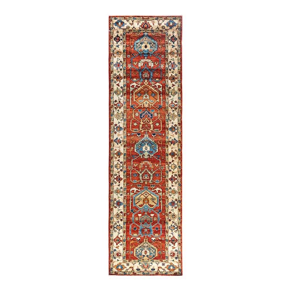 Serapi Red 3 ft. x 10 ft. Tribal Wool Indoor Area Rug
