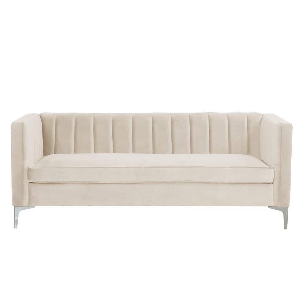 Morden Fort 71 in. Wide Velvet Square Arm Mid-Century Morden Fort 71 in. Wide Velvet Square Arm Mid-Century