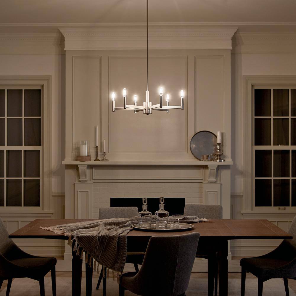 Sleek Modern 26" Black Nickel 6-Light Ambient Chandelier
