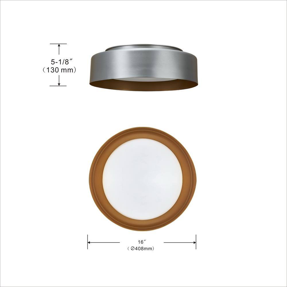 Satin Nickel 16" Modern Flush Mount Ceiling Light