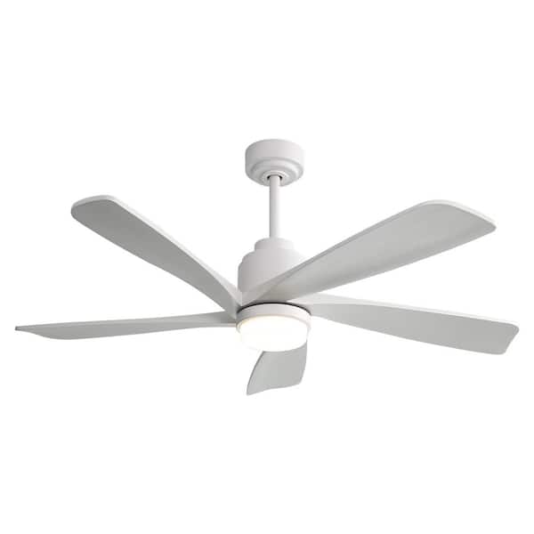 Sunpez 52 in. Indoor/Outdoor White 5-Blade Ceiling Fan with 3 Color Temperature LED with Remote Control and ‎App Control
