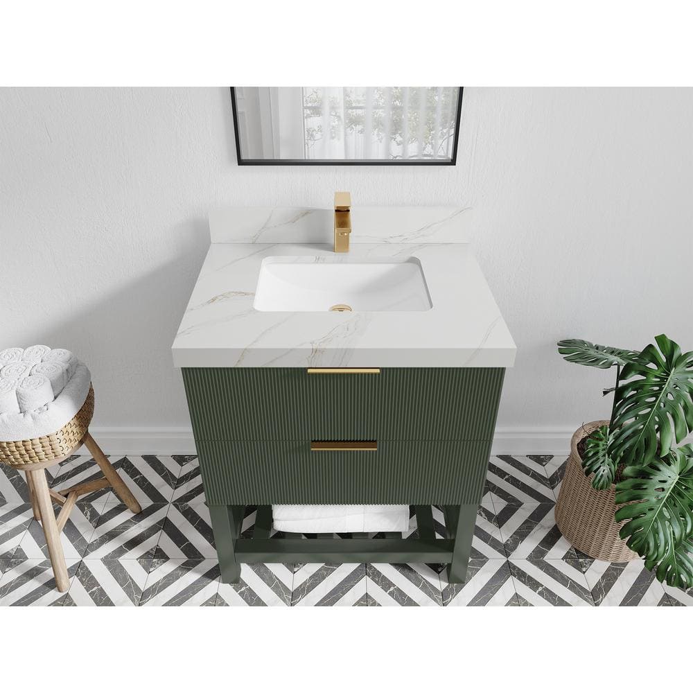 Willow Collections Catalina 30 in. Freestanding Pewter Green Bath ...