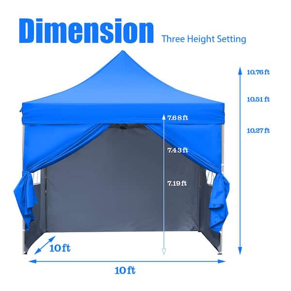 Pop-Up Tent w/ Windows, Heavy-Duty Tent - 10ft x 10ft