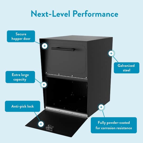 Oasis Black Post-Mount or Column-Mount Locking Drop Box