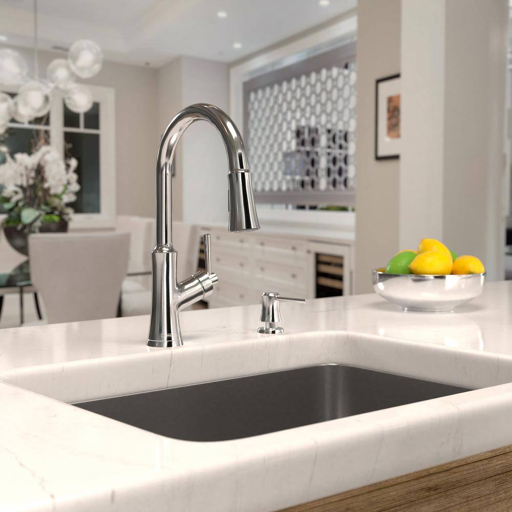 Joleena Modern Chrome High Arc Pull-Down Kitchen Faucet