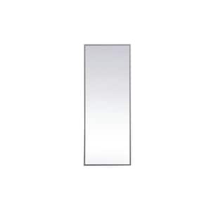 Timeless Home 14 in. W x 36 in. H x Midcentury Modern Metal Framed Rectangle Grey Mirror