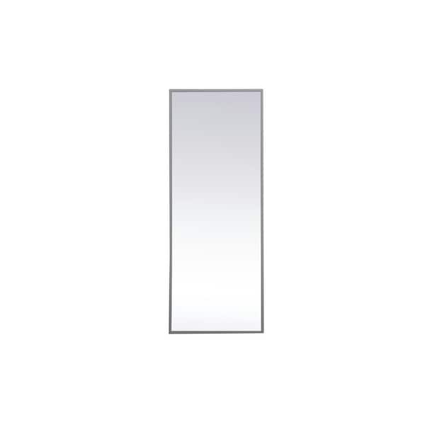 Unbranded Medium Rectangle Grey Modern Mirror (36 in. H x 14 in. W)