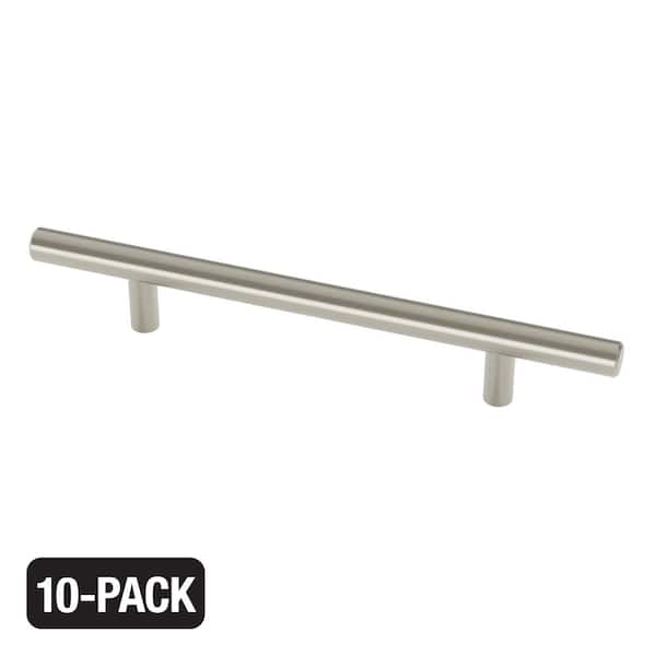 10-Pack Hollis 5-1/16 in. (128 mm) Modern Brushed Nickel Cabinet Bar Pulls