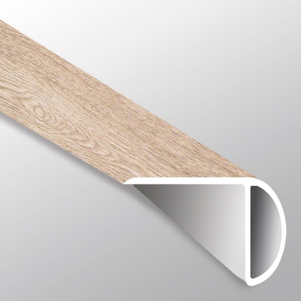 A&A Surfaces Ocean Oak 1 in. T x 2.23 in. W x 94 in. L Luxury Vinyl Overlapping Stair Nose Molding