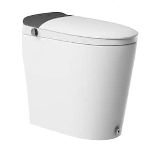 Elongated Smart Toilet Bidet 1.1 GPF in White with Built-in Tank, Map Flush 1000g, Front/Rear Wash, Off-Seat Auto Flush