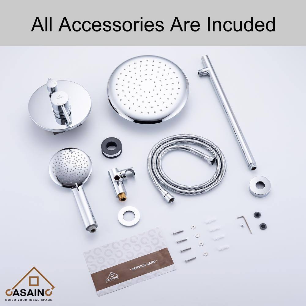 Chrome Dual Head Wall Mounted Shower System with Handheld