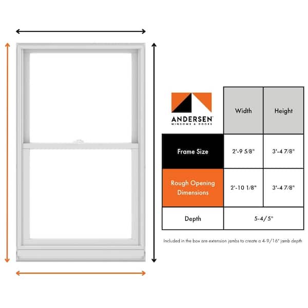 Andersen 400 Series 33-5/8 in. x 40-7/8 in. Clad Wood Double
