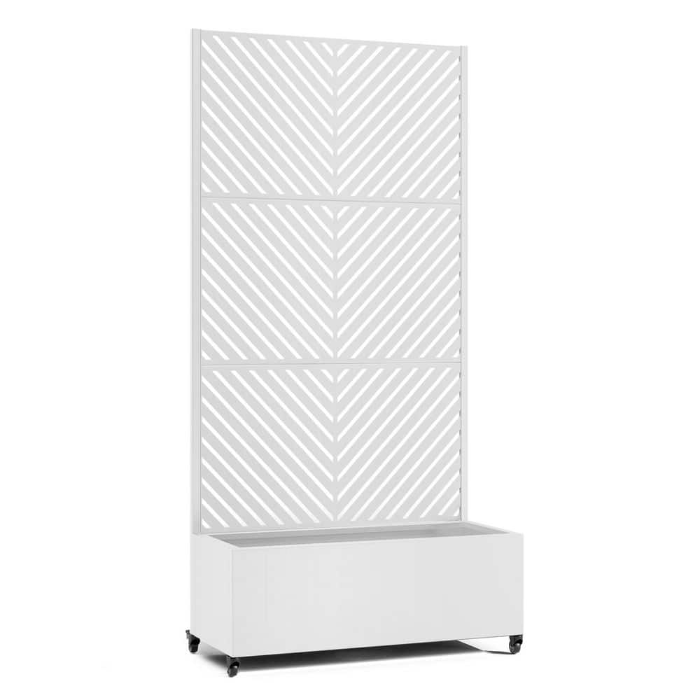 35 in. x 16 in. x 71 in. White Metal Raised Garden Planter Box with Trellis, Rolling Wheels price history on PriceWatchPro