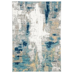 Jasper Gray/Gold 5 ft. x 8 ft. Distressed Abstract Area Rug