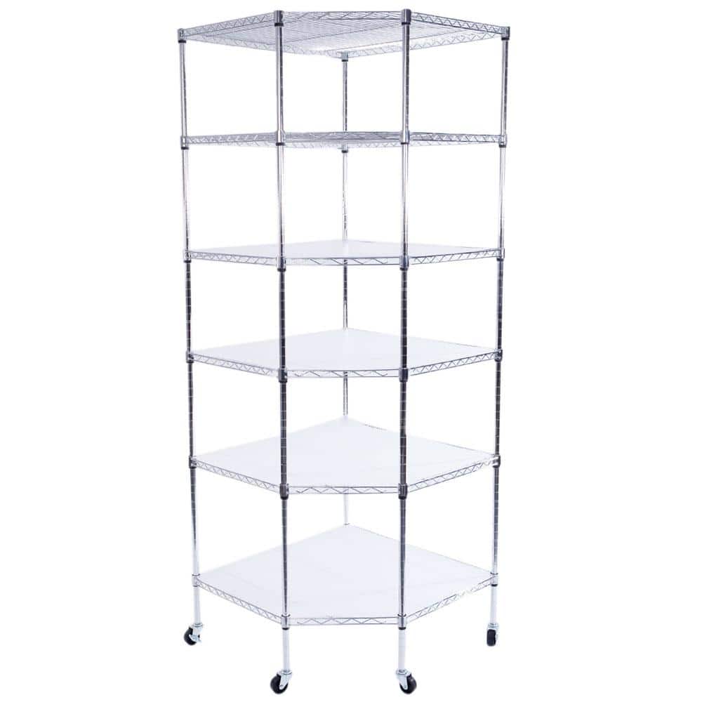 Silver 6-Tier Metal Freestanding Garage Storage Shelving Unit with Wheels (26.77 in. W x 71 in. H x 26.77 in. D) price history on PriceWatchPro