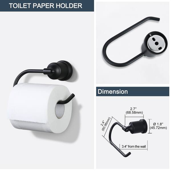 Matte black toilet roll holder and towel discount ring