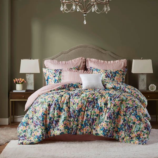 Amira 8-Piece Multi Cotton California King Comforter Set
