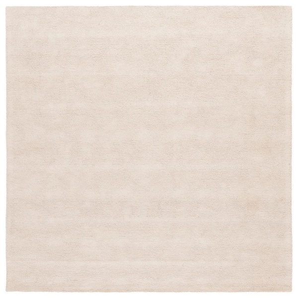 Natural Fiber 6 ft. x 6 ft. Ivory Modern Solid Square Area Rug