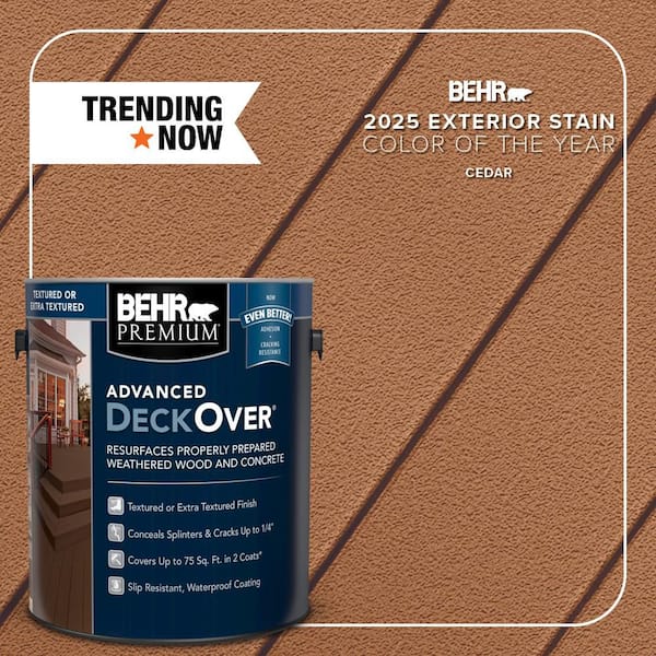 BEHR Premium Advanced DeckOver 1 gal. #SC-146 Cedar Textured Solid Color Exterior Wood and Concrete Coating